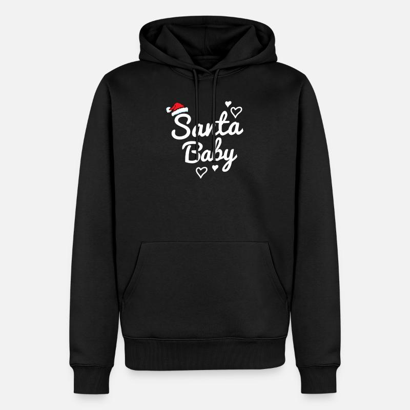 Santa bébé disant - Sweat à capuche Premium bio Homme - noir