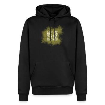 Lass das mal den Papa machen - Männer Premium Bio Hoodie - Schwarz - Vorne - Nico (187cm)