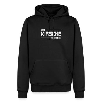 Ohne Kirsche ohne mich! - Männer Premium Bio Hoodie - Schwarz - Vorne - Nico (187cm)