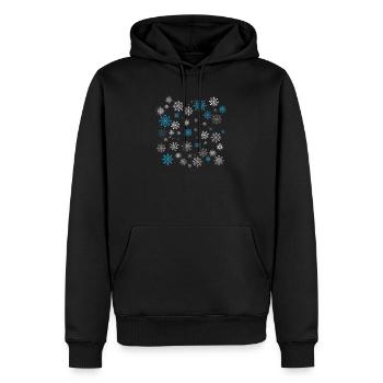 flocons de neige - Sweat à capuche Premium bio Homme - noir - Devant - Nico (187cm)