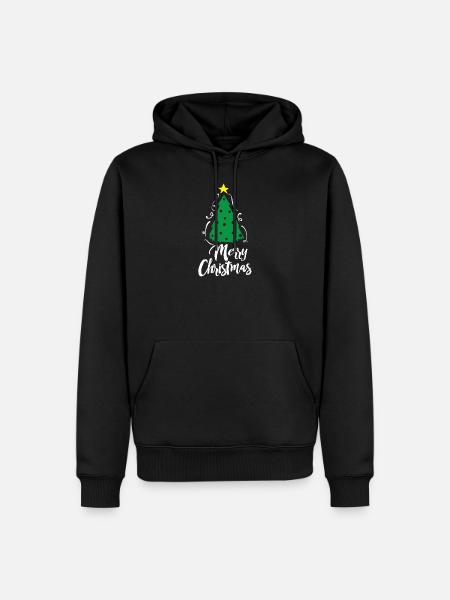 Christmas tree Merry Christmas - Men’s Premium Organic Hoodie - black