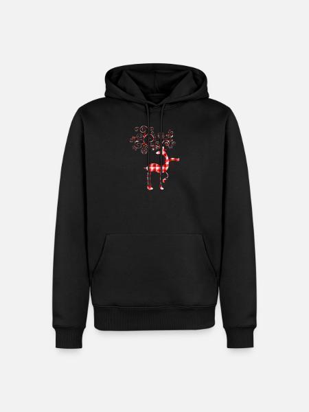 Rentier - Männer Premium Bio Hoodie - Schwarz