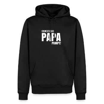 À l'écart des pompes papa! - Sweat à capuche Premium bio Homme - noir - Devant - Nico (187cm)