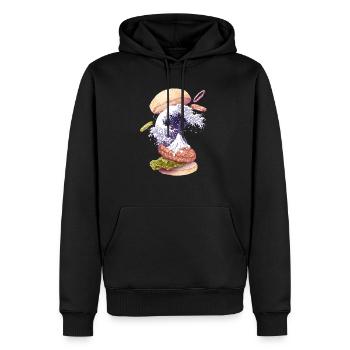 KANAGAWA BURGER - Men’s Premium Organic Hoodie - black - Front - Nico (187cm)
