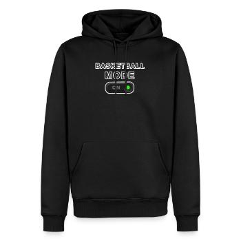 Mode basket-ball- cadeau - Sweat à capuche Premium bio Homme - noir - Devant - Nico (187cm)