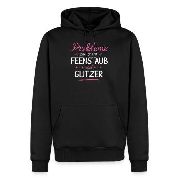 Feenstaub und Glitzer - Männer Premium Bio Hoodie - Schwarz - Vorne - Nico (187cm)