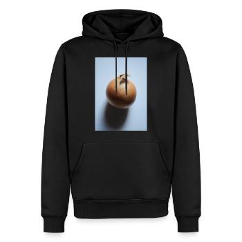 Zwiebel - Männer Premium Bio Hoodie - Schwarz - Vorne - Nico (187cm)