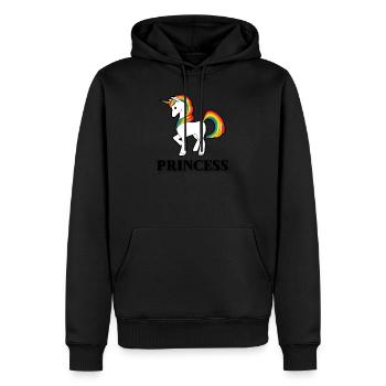 Princesse - Sweat à capuche Premium bio Homme - noir - Devant - Nico (187cm)