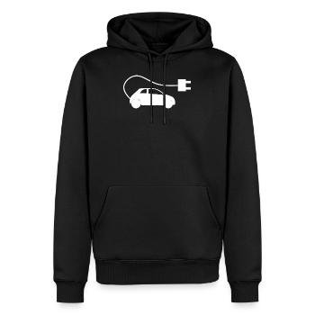 voiture électrique - Sweat à capuche Premium bio Homme - noir - Devant - Nico (187cm)