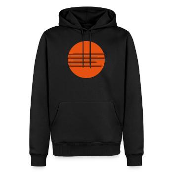 abstract sun - Men’s Premium Organic Hoodie - black - Front - Nico (187cm)