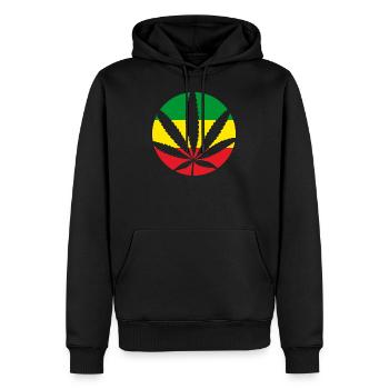 MAUVAISES HERBES RASTA - Sweat à capuche Premium bio Homme - noir - Devant - Nico (187cm)