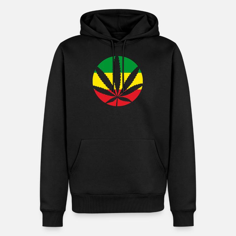 RASTA WEEDS - Männer Premium Bio Hoodie - Schwarz