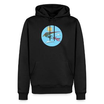 Drachenflieger Gleiter Hängegleiter Dinosaurier - Männer Premium Bio Hoodie - Schwarz - Vorne - Nico (187cm)