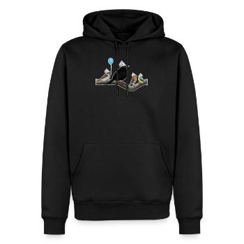 Blackbird fête son anniversaire avec ses amis - Sweat à capuche Premium bio Homme - noir - Devant - Nico (187cm)