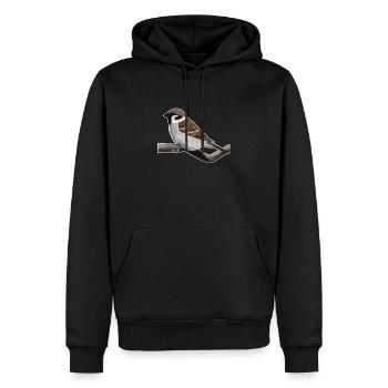 Vogelmotiv Feldsperling Vogel Tier Design - Männer Premium Bio Hoodie - Schwarz - Vorne - Nico (187cm)