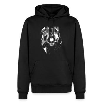 BorderCollie weiß - Männer Premium Bio Hoodie - Schwarz - Vorne - Nico (187cm)