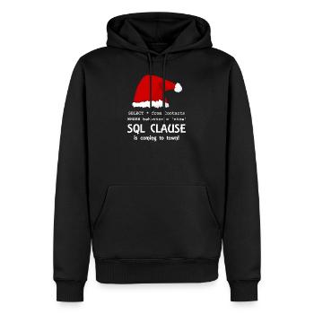 Sql Clause is coming to town! - White - Men’s Premium Organic Hoodie - black - Front - Nico (187cm)