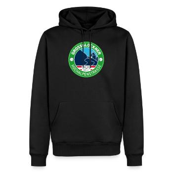 Großglockner Hochalpenstraße 2 - Männer Premium Bio Hoodie - Schwarz - Vorne - Nico (187cm)