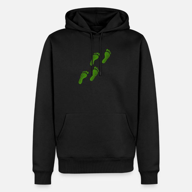 Grüne Schritte - Männer Premium Bio Hoodie - Schwarz