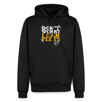 Duct Tape Do not Worry I can fix it gift idea - Men’s Premium Organic Hoodie - black - Front - Nico (187cm)