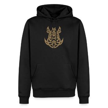 Keltische Symbole Wildschwein Geschenkidee - Männer Premium Bio Hoodie - Schwarz - Vorne - Nico (187cm)