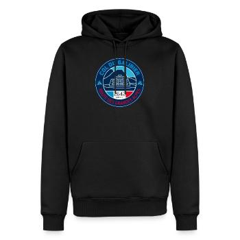 Col du Galibier 2 - Sweat à capuche Premium bio Homme - noir - Devant - Nico (187cm)