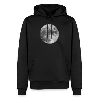 ursprünglicher Mondentwurf - Männer Premium Bio Hoodie - Schwarz - Vorne - Nico (187cm)