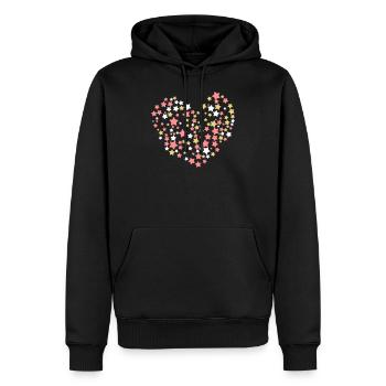 Saint Valentin ou coeur de Noël avec des étoiles - Sweat à capuche Premium bio Homme - noir - Devant - Nico (187cm)