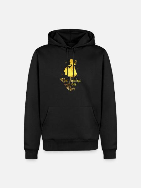Die Schöne und das Bier - Männer Premium Bio Hoodie - Schwarz