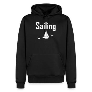 Sailing - Men’s Premium Organic Hoodie - black - Front - Nico (187cm)