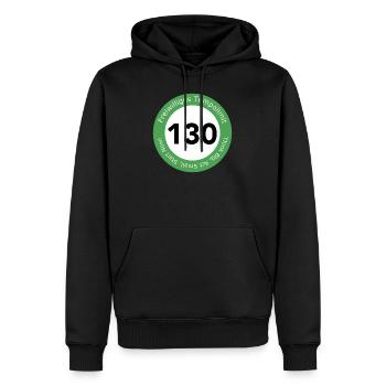 Freiwilliges Tempolimit 130 - Männer Premium Bio Hoodie - Schwarz - Vorne - Nico (187cm)