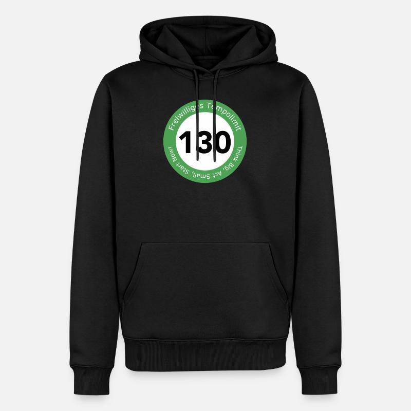 Freiwilliges Tempolimit 130 - Männer Premium Bio Hoodie - Schwarz