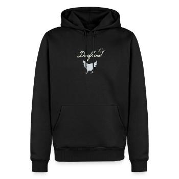 enfant du village - Sweat à capuche Premium bio Homme - noir - Devant - Nico (187cm)
