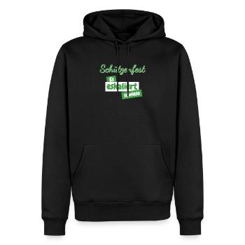 Schützenfest eskaliert - Männer Premium Bio Hoodie - Schwarz - Vorne - Nico (187cm)