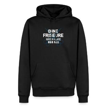 Ohne Friseure wären Haare nur Fell - Shirt - Männer Premium Bio Hoodie - Schwarz - Vorne - Nico (187cm)