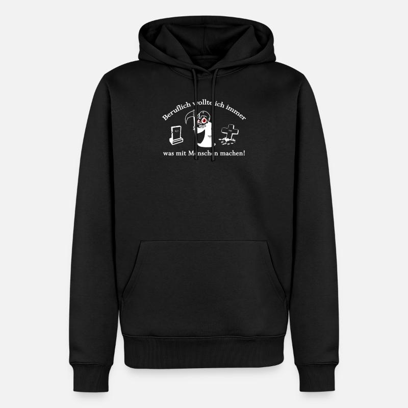 Beruflich wollte ich immer was mit Menschen machen - Männer Premium Bio Hoodie - Schwarz