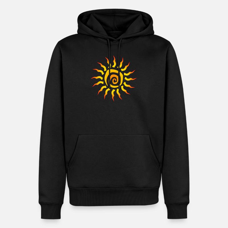 Symbol Spirale Sonne Geschenkidee - Männer Premium Bio Hoodie - Schwarz