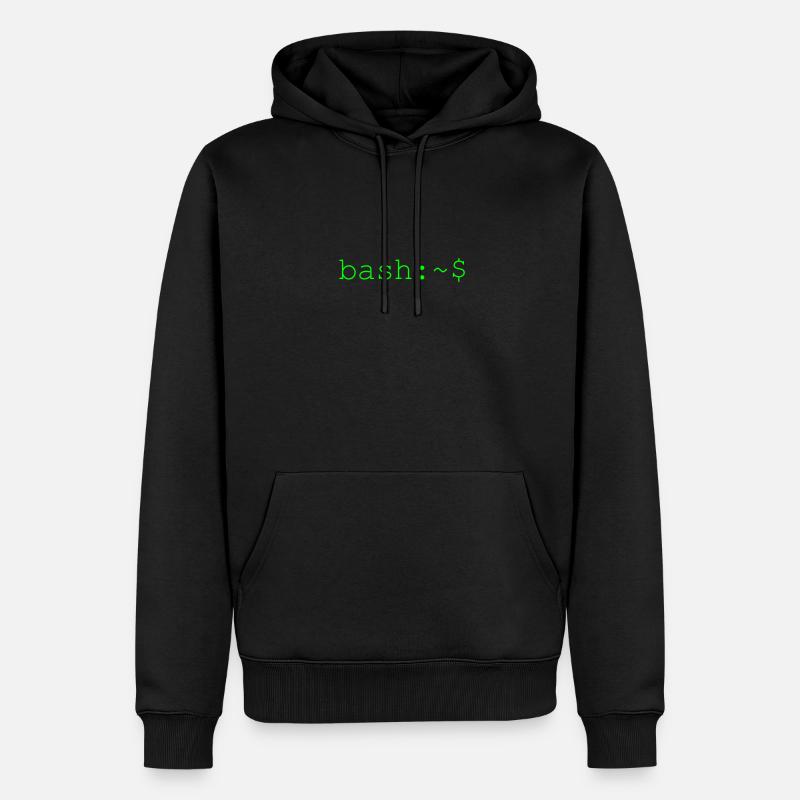 Linux bash shell console - Men’s Premium Organic Hoodie - black