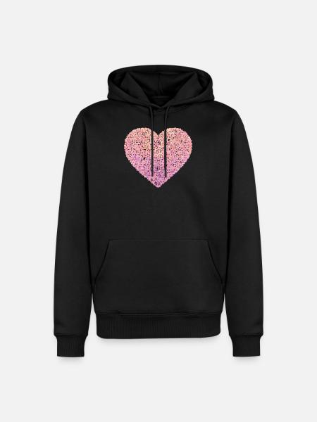 Heart in pink tones - Men’s Premium Organic Hoodie - black