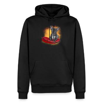 Frenchie Kissen - Männer Premium Bio Hoodie - Schwarz - Vorne - Nico (187cm)