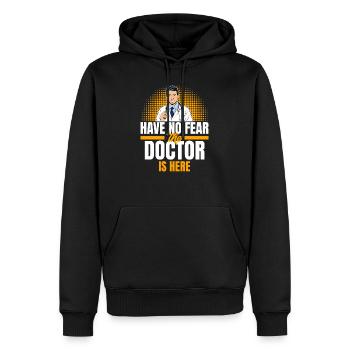 Docteur docteur - Sweat à capuche Premium bio Homme - noir - Devant - Nico (187cm)