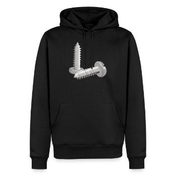 screw ... - Men’s Premium Organic Hoodie - black - Front - Nico (187cm)