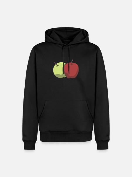 Red and green apple - Men’s Premium Organic Hoodie - black