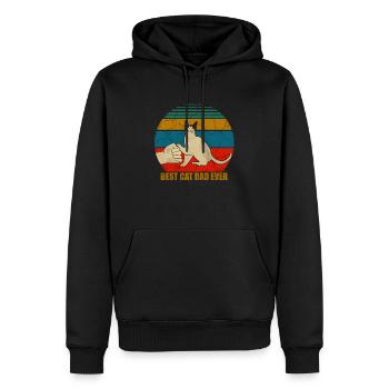 Cats Dad, Cat Dad, Kittens, Kitten, Retro Design, - Men’s Premium Organic Hoodie - black - Front - Nico (187cm)