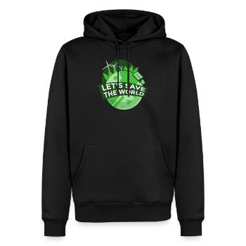 Sauver l'éolienne solaire à énergie renouvelable mondiale - Sweat à capuche Premium bio Homme - noir - Devant - Nico (187cm)