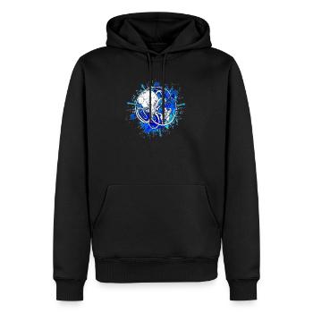 Thé bleu profond pour deux - Sweat à capuche Premium bio Homme - noir - Devant - Nico (187cm)