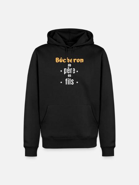 Bûcheron de père en fils - Sweat à capuche Premium bio Homme - noir