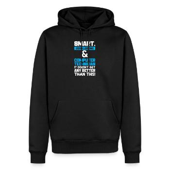 Smart Good Looking Computer Technician - Männer Premium Bio Hoodie - Schwarz - Vorne - Nico (187cm)