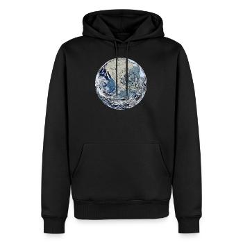 planet erde - Männer Premium Bio Hoodie - Schwarz - Vorne - Nico (187cm)