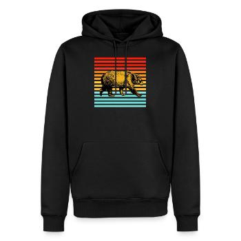 Braunbär Grizzly - Männer Premium Bio Hoodie - Schwarz - Vorne - Nico (187cm)